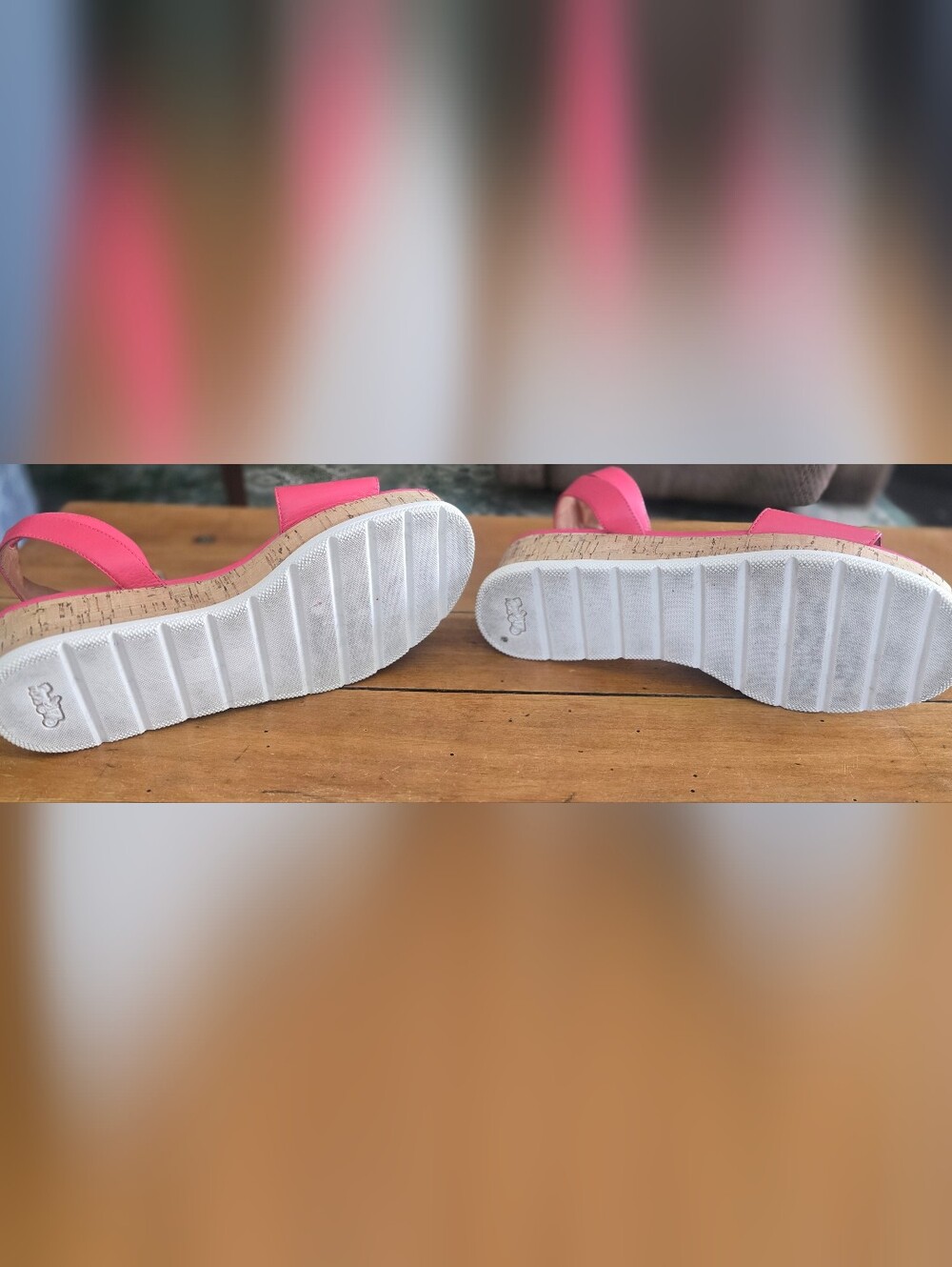 COACH Talulah Fuchsia Pink Cork Platform Sandals - Picture 4 of 10